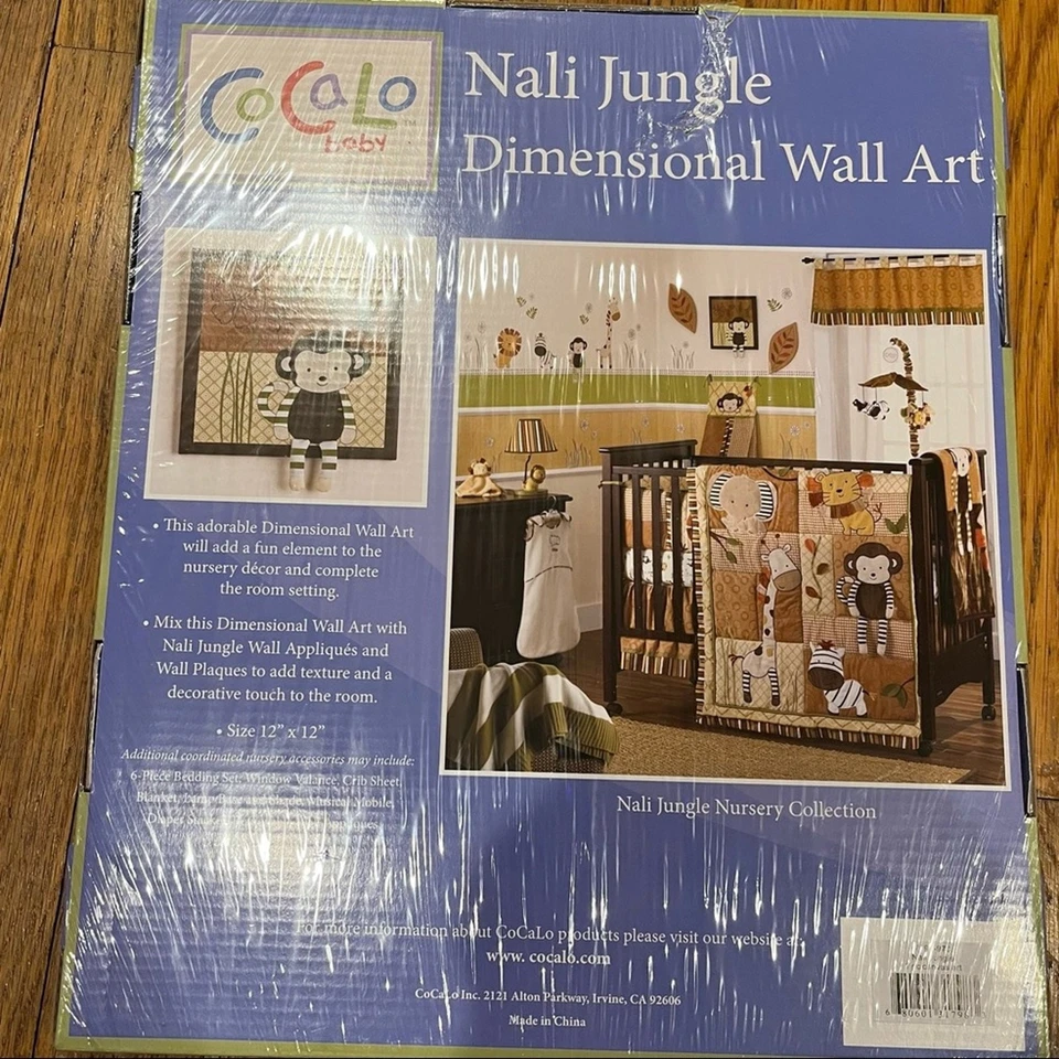 "Mono arte de pared dimensional jungla Cocalo Nali 12""x12""" Foto 4 de 4