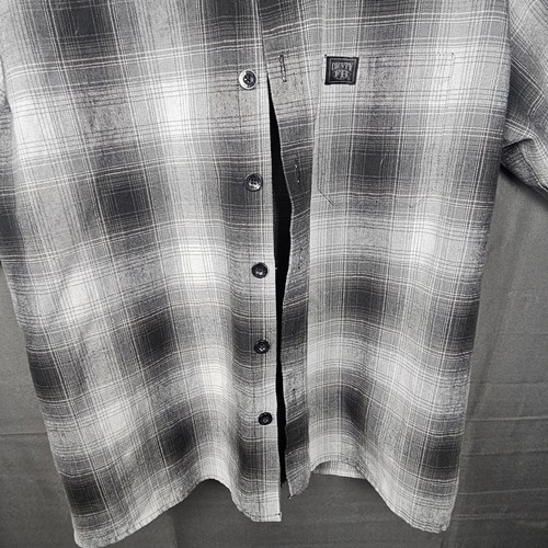 FB County langärmliges Flanellhemd für Herren schwarz weiß und grau - Bild 3 von 11