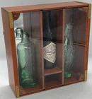 Coca-Cola Collectible Glass Bottles In Wooden Display Case - Vintage Style