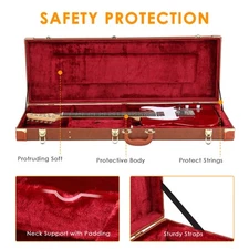 Ktaxon 39 " Portable Plush Interior ST High Grade Electric Guitar Hard Case Flat