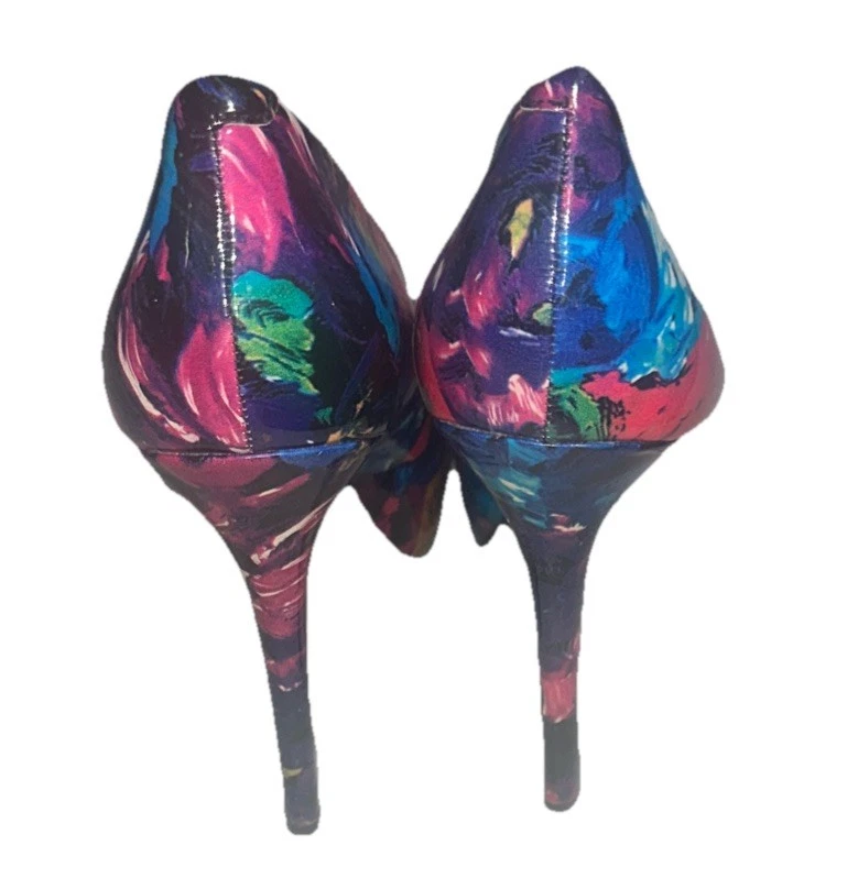 Steve Madden "Nala" Salto Plataforma Stiletto Floral, Couro Patente Tamanho 8 - Imagem 2 de 4