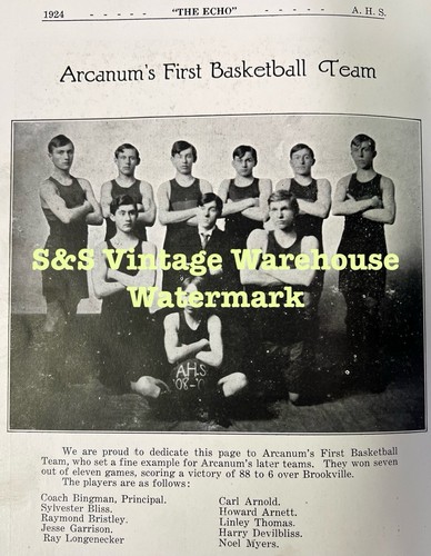 VINTAGE 1924 ARCANUM OHIO ECHO YEARBOOK BOOKLET w/PHOTOS ADVERTISEMENTS FOOTBALL - Picture 9 of 16