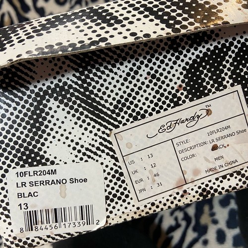 Slip on senza lacci vintage Ed Hardy Y2K teschio nero LR Serrano taglia 13 uomo - Foto 14 di 17