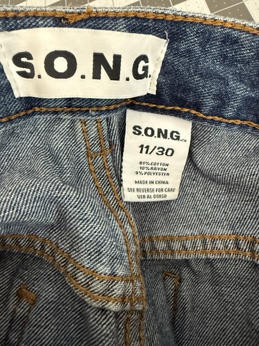 S.O.N.G High Rise Flood Trouser Dark Wash Jeans Wide Leg Slant Pocket Gr. 11/30 - Bild 5 von 6