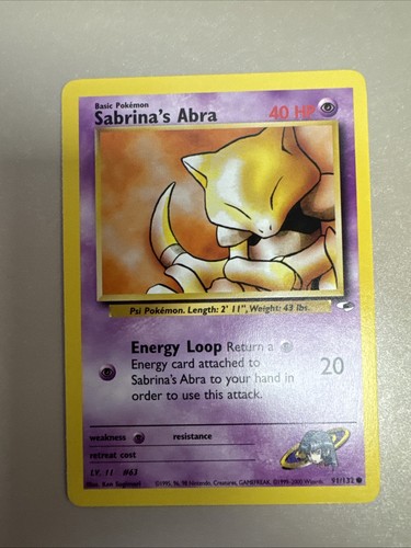 Sabrina's Abra 91/132 Common Gym Heroes Pokemon Card