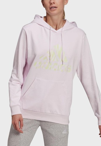 Adidas Womens Hoodie M Pullover Cotton Sweatshirt Casual Long Sleeves Pink NEW - Picture 3 of 8