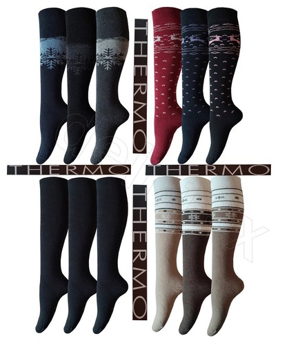 3-6-9-12 Paar THERMO Kniestrümpfe dicke Wintersocken lange THERMO Damen Strümpfe - Bild 1 von 5