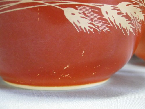 PYREX, 2 VINTAGE ROUND MIXING BOWLS AUTUMN HARVEST, #402 & #403 - Picture 16 of 18