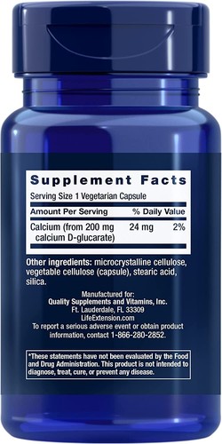 Life Extension, Calcium D-Glucarate 200 mg 60 Veg Cap - Picture 2 of 8