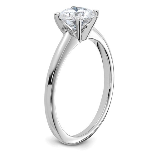 14k White Gold 1ct. Round Lab-Created Moissanite Solitaire Ring for Her Size 8 - Picture 6 of 9