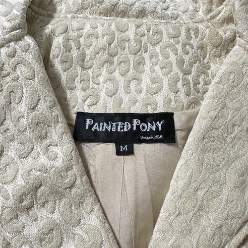 Painted Pony Tapestry Jacket Size Medium Leopard Print Tan 3/4 Sleeve USA - Picture 7 of 11