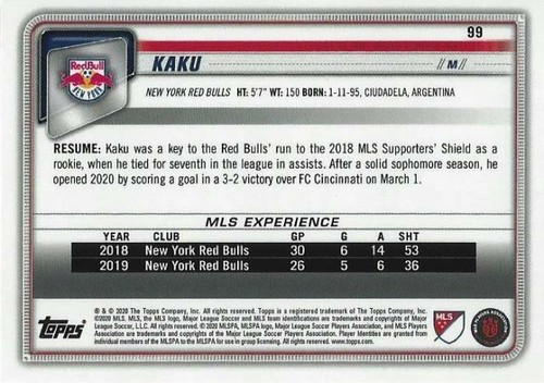 2020 Topps Bowman Major League Soccer Gold Parallel /50 MLS (#76 - #100) - Picture 36 of 40