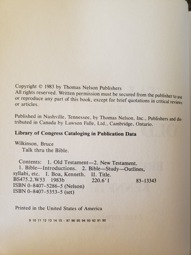 TALK THRU THE BIBLE Bruce Wilkinson & Kenneth Boa THE OLD TESTAMENT Hardbound #1 - Picture 3 of 5