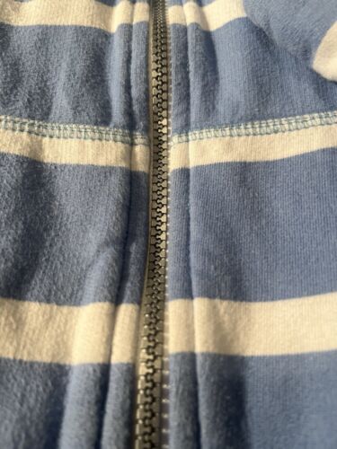 Womens Lazy Jacks Medium Full Zip Blue Striped Hoodie - Picture 7 of 9
