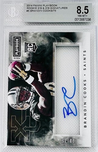 2014 Panini Playbook Brandin Cooks Auto RC Rookie Card SP #/75 BGS 8.5/10 🔥 - Picture 2 of 4