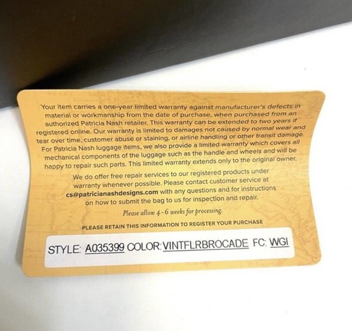 Patricia Nash Leather Printed Floral Brocade Isla Oblong Bag Cosmetic Case - Picture 6 of 13