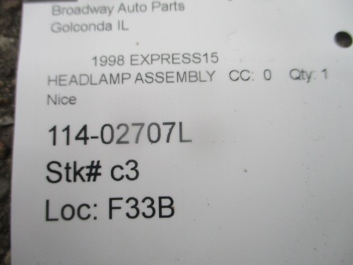 98 Express Van LH Headlamp 96-02 - Picture 4 of 4