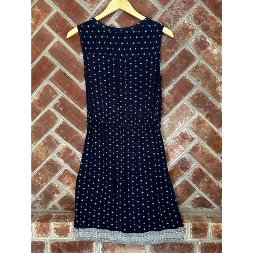 Gap Womens Shirt Dress XS Navy Blue Sleeveless Rayon Buttons Elastic Waist - Picture 2 of 10
