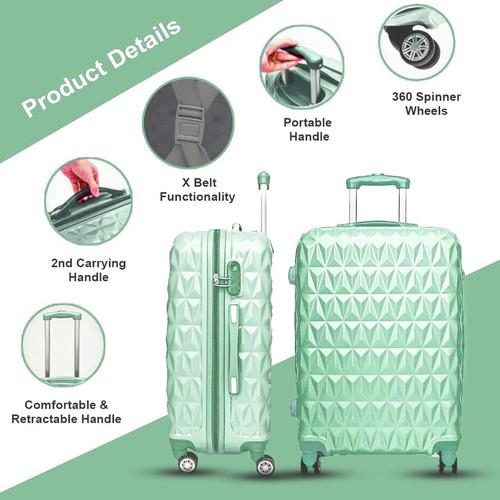 Suitcase Hard Shell Travel Trolley 4 Wheels Hand Small Large Luggage 20/24/28" - Picture 66 of 325