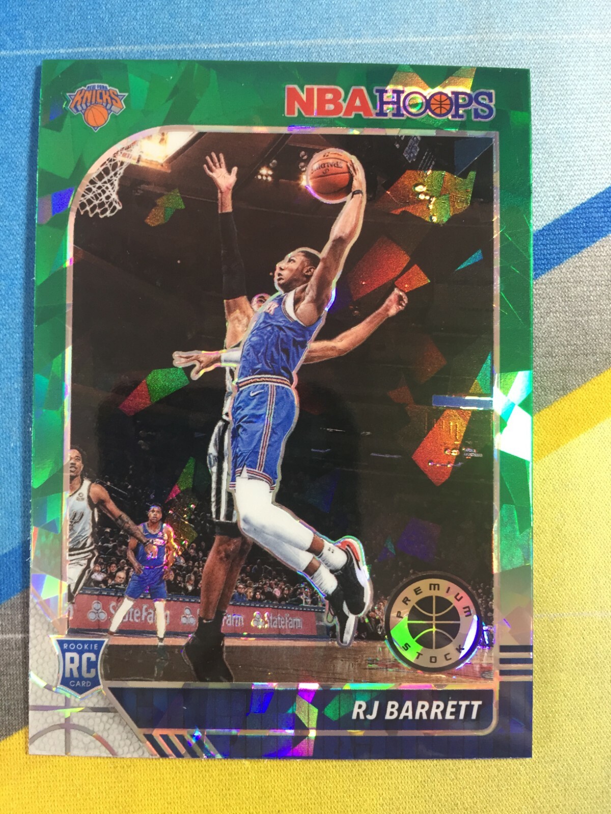2019-20 NBA Hoops Premium RJ BARRETT New York Knicks Rookie #201 Green Ice Prizm