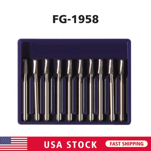 10pcs Dental Tungsten Carbide Bur FG Drills FG-1958 For High Speed Handpiece ds - Bild 4 von 15