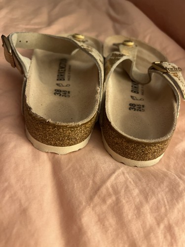 Damen Birkenstock Gizeh Vintage Metallic Rose Copper Wildleder Größe 38 US 7,5 - Bild 5 von 7