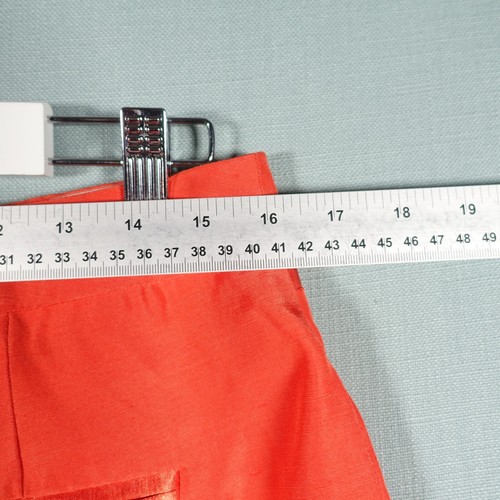 Autograph Marks & Spencer Trousers Women 12 Flame Orange Linen Blend Regular M&S - Picture 19 of 22