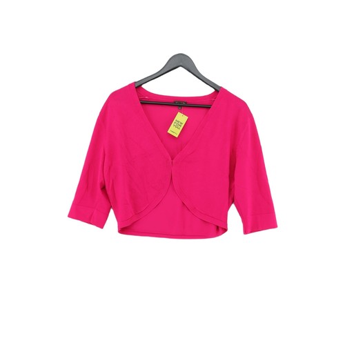 Phase Eight Women's Cardigan UK 16 Pink Viscose with Nylon V-Neck Cardigan