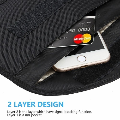 2Pcs Faraday Bag RFID Signal Blocking Shielding Pouch Cell Phone Wallet Blocker - Picture 5 of 11