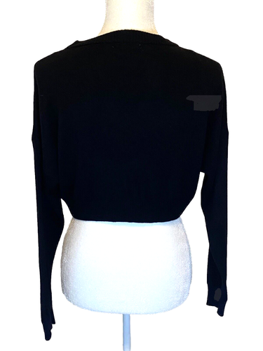 Subdued Long Sleeve Black ROCK Graphic Cropped Sweater Made in Italy Size S - Picture 5 of 10