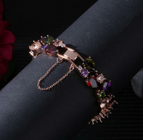 Mona Lisa Natural Shiny Amethyst Garnet Peridot Gemstone Silver Charm Bracelets - Picture 3 of 8