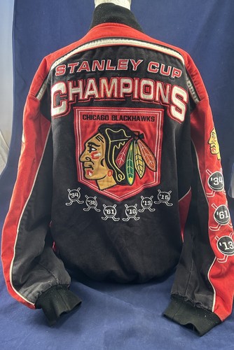 G-III Sports Carl Banks NHL Chicago Blackhawks 6x Champs Mens Jacket L/G - Picture 9 of 21