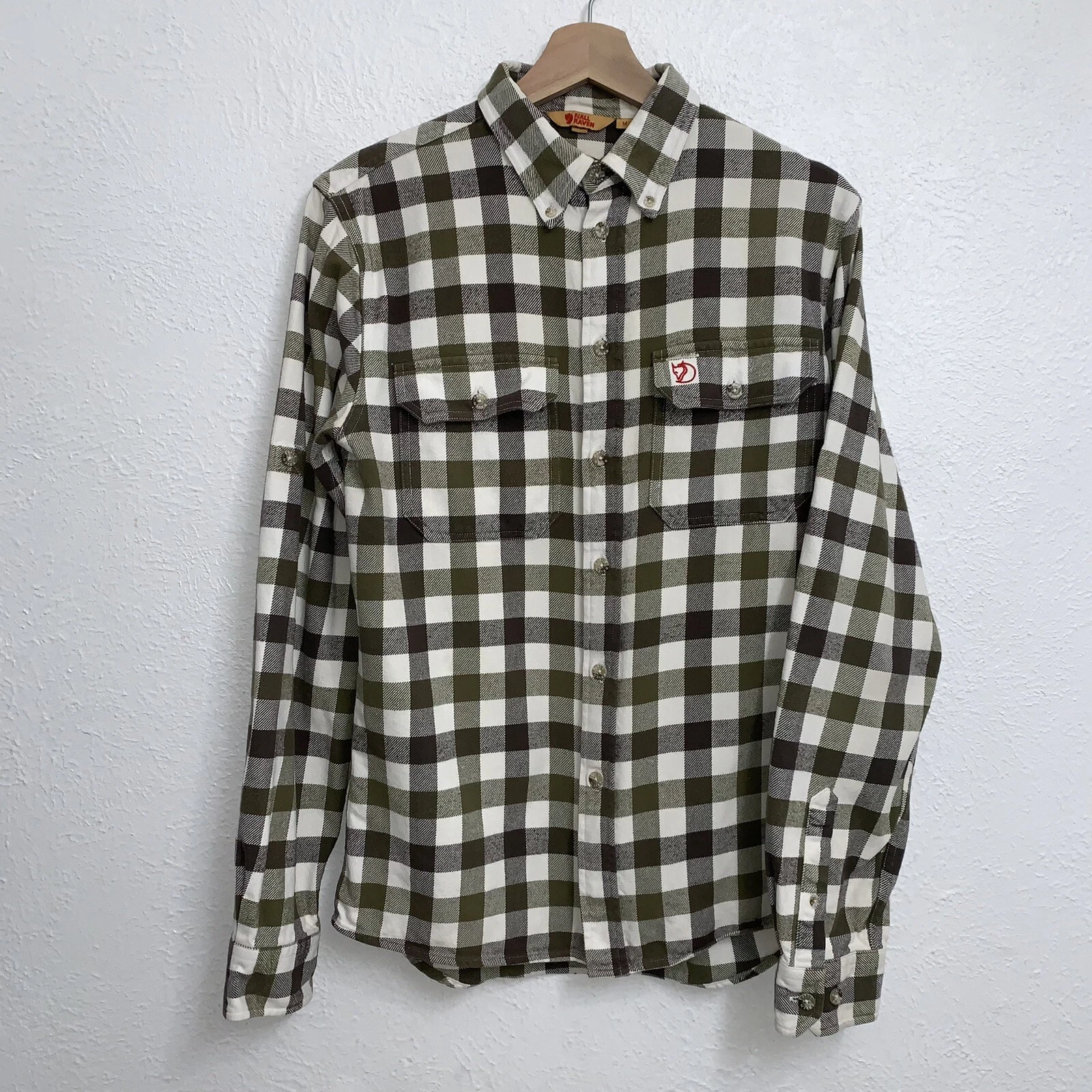 fjallraven buffalo plaid button up long sleeve shirt