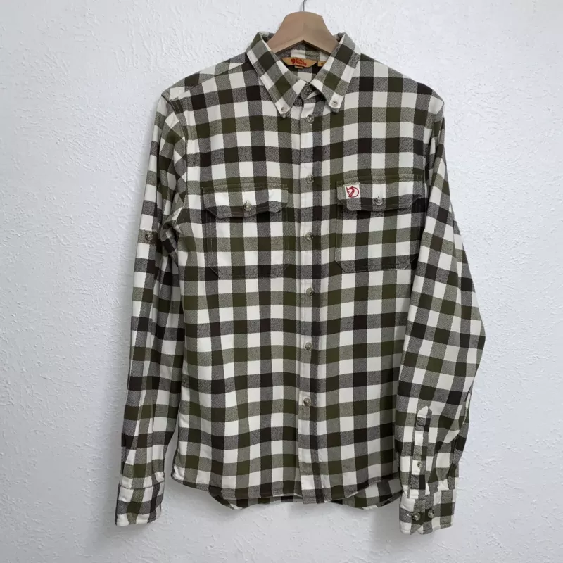 fjallraven buffalo plaid button up long sleeve shirt