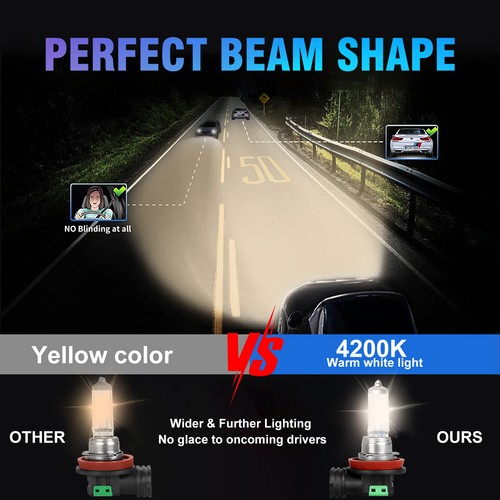 9005+9006+H11 Halogen Bulbs Combo Headlight Fog Light High Low Beam Kit 4200K - Picture 17 of 17