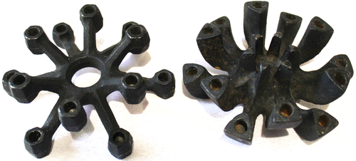 Vtg Hallmark Candle Holder x2 MCM 60s Iron Brutalist Taper Atomic Star Set Japan - Picture 23 of 24