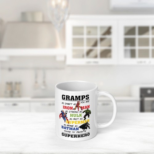 Taza Día del Padre con Nombre Personalizado y Tema Superhéroe Regalo Perfecto para Abuelo - Imagen 6 de 11