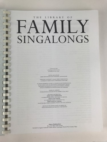 LIBRARY OF FAMILY SINGALONGS Edited By Amy Appleby **Excellent Condition** - Imagen 4 de 10