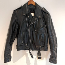 Vintage Bristol Golden Crown Women Black Leather Biker Jacket Size 38