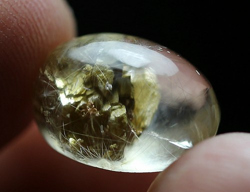 6.5ct Rare NATURAL Clear rutile calcite Crystal Polished - Picture 8 of 10