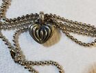 Lagos Necklace Caviar 925 Sterling Silver Fluted Heart Pendant 34" Chain