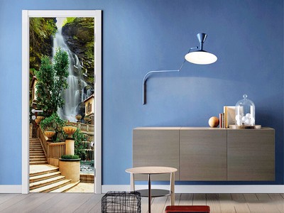3D European Waterfall Self-adhesive Dinning Room Door Poster Bedroom Door Mural 3D European Waterfall Self-adhesive Dinning Room Door Poster Bedroom Door Mural