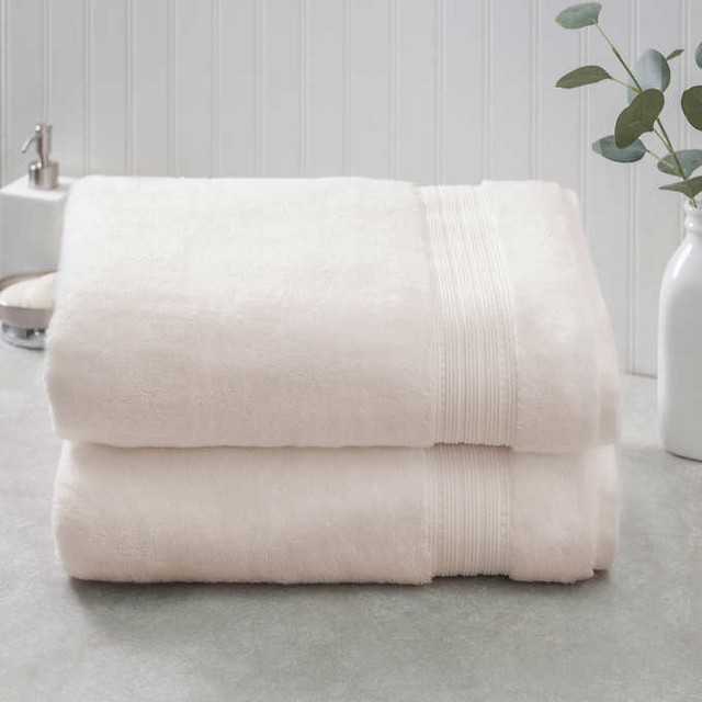 Color: Ivory - 35x70 100/% Soft HygroCotton Charisma Bath Sheet Towels Set 2
