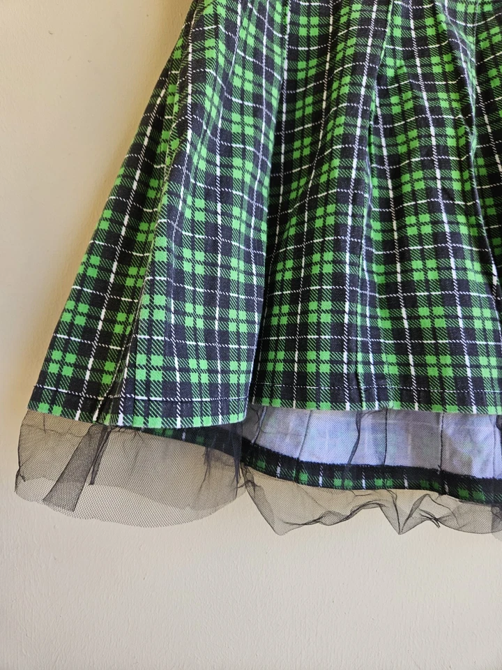 Minifalda Tripp NYC Punk Goth Grunge a Cuadros Talla Grande 20 Verde Negra Foto 3 de 4