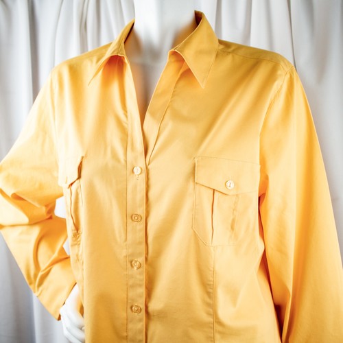 Chico's neues gelb orange einfarbiges Baumwollmischung Damen Shirt Größe L 3 - Bild 3 von 12