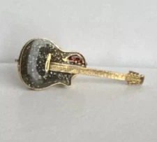 Adamas Ovation Black Guitar Lapel Pin Tie Tac Brooch Music USA