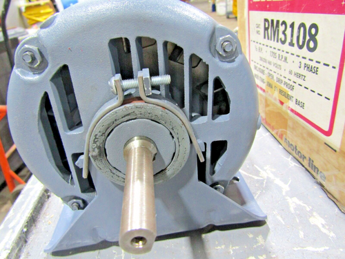 🔥NEW BALDOR 1/2 HP DUAL SHAFT MOTOR 3Ø 56 FRAME 208-230/460VAC 1725 RPM RM3108 - Picture 4 of 24