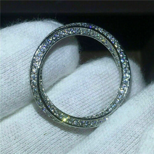 1 Kt Rund Diamant Memoirering Jahrestag Hochzeit Bandring Weißgold-Finish Silber - Bild 3 von 7