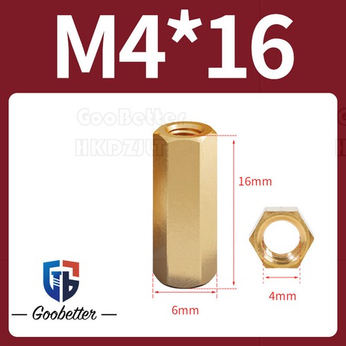 Brass Stud Connectors - Double Pass Long Nuts Hex Connector M2 M2.5 M3 M4 M5 M6 - Picture 97 of 139