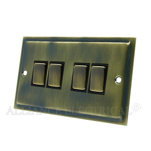 Interruptor de toma de salida de toma de salida de salida de latón antiguo bronce oscuro de gama completa Slimline - Imagen 5 de 37